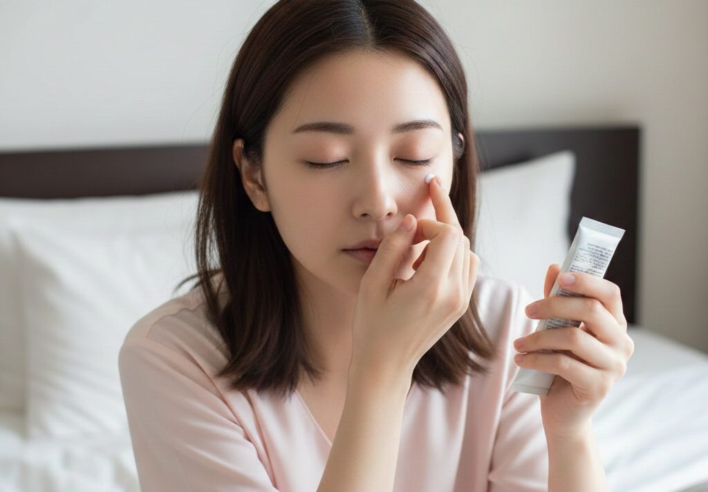 処方された軟膏を塗る