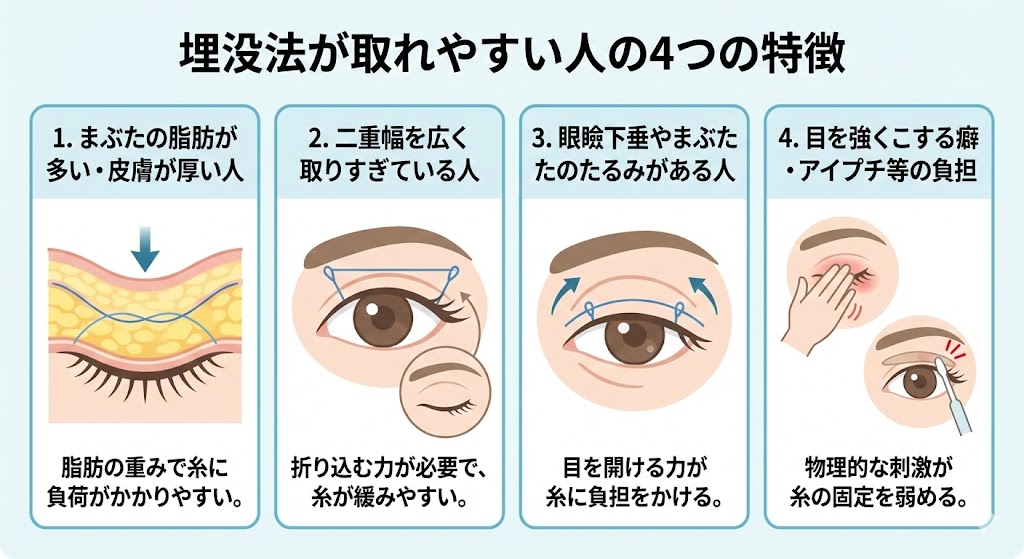 二重埋没法が取れやすい人の特徴