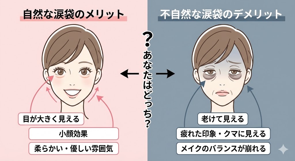 涙袋の見た目のメリット・デメリット