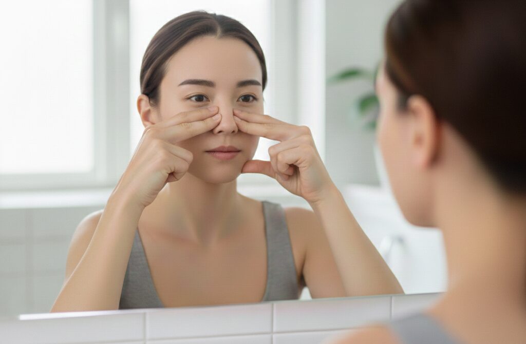 小鼻マッサージによるむくみ解消