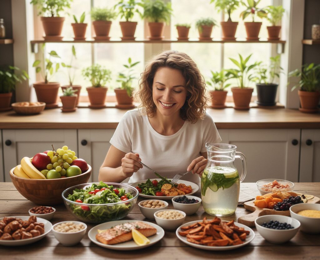 食習慣の改善をしている女性