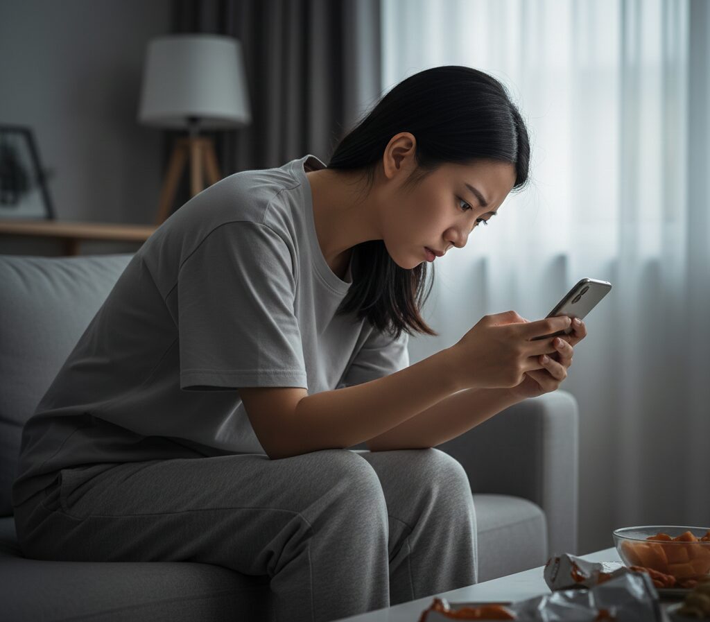 姿勢が悪い女性