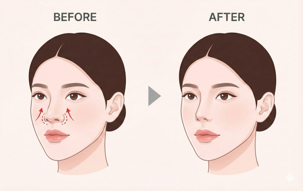 鼻翼挙上の比較画像