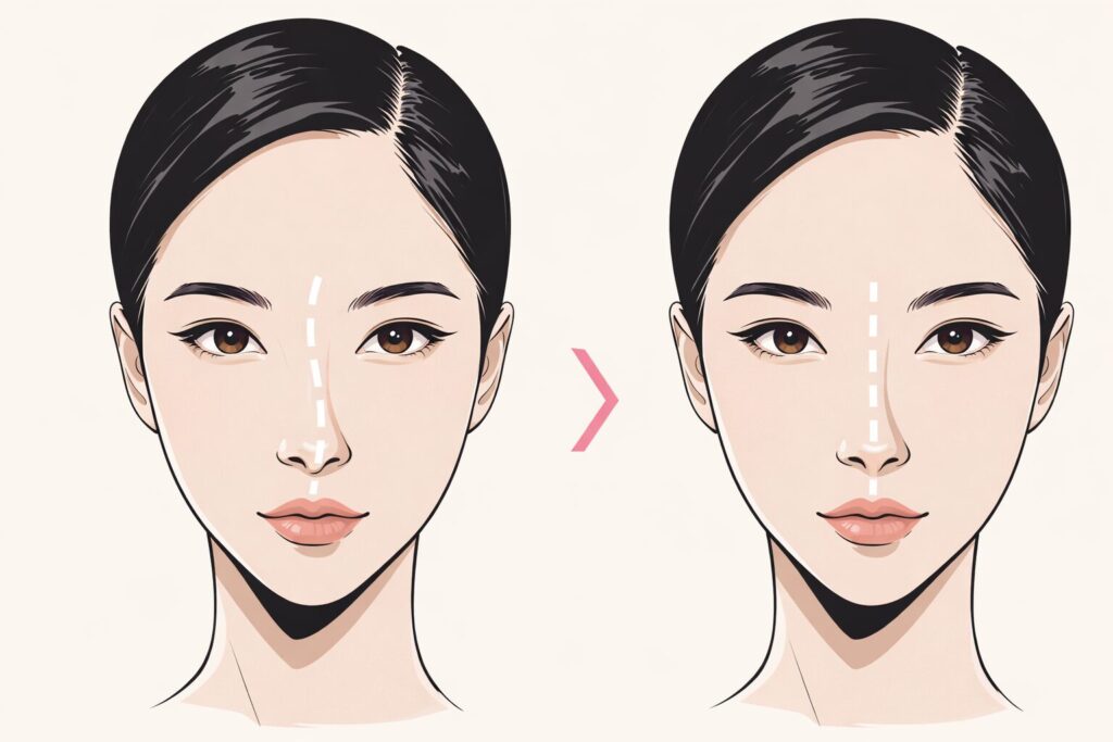 斜鼻修正のイメージ