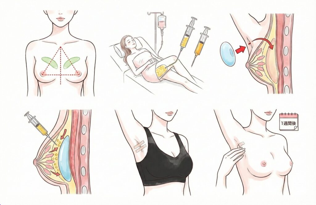 ハイブリッド豊胸の施術方法のイメージ
