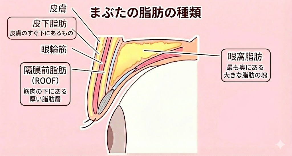 まぶたの脂肪の種類