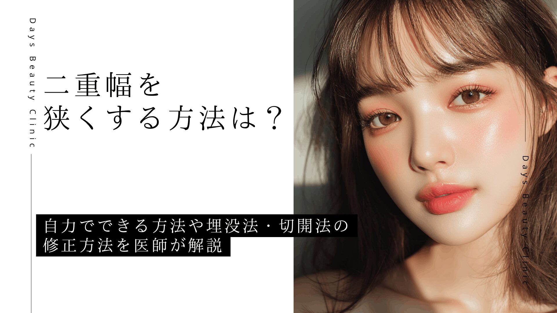 二重幅を狭くする方法は？自力でできる方法や埋没法・切開法の修正方法を医師が解説
